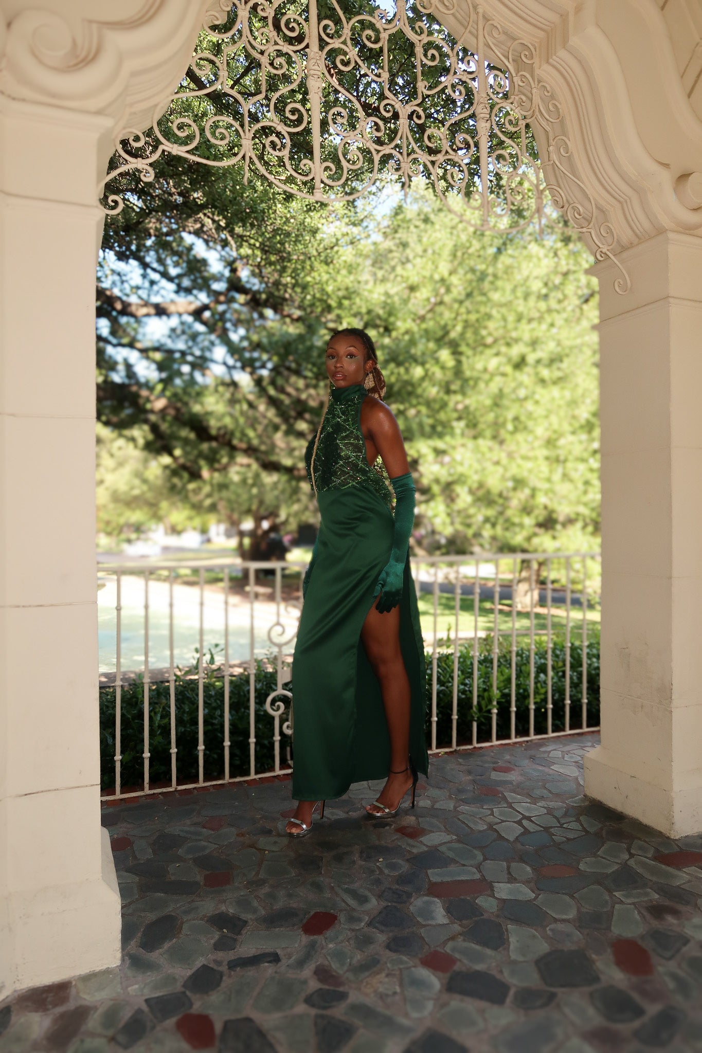 Gilded Green Gown